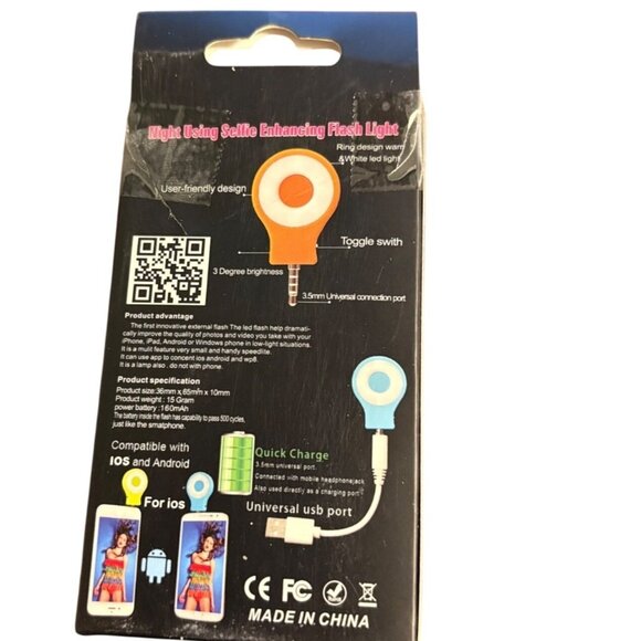 RK-07 Selfie Enhancing Flash Light For iOS & Android With USB Cable - Picture 4 of 10